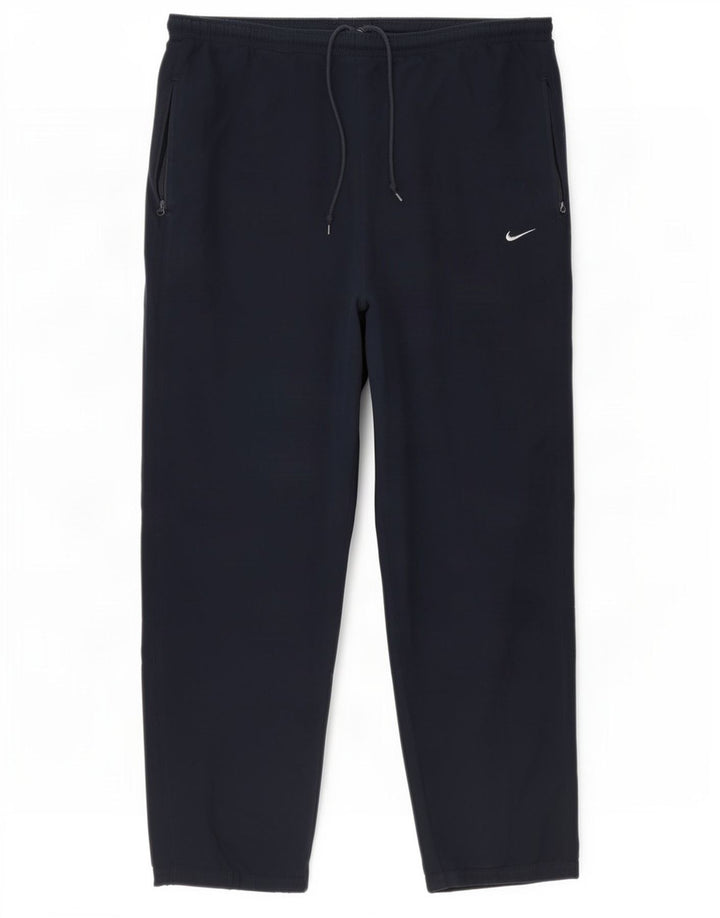 Męskie spodnie dresowe Nike, duże, granatowe, poliestrowe