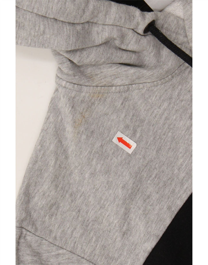 Męski sweter z kapturem Jack & Jones z grafiką, duży, szary, z blokami kolorów
