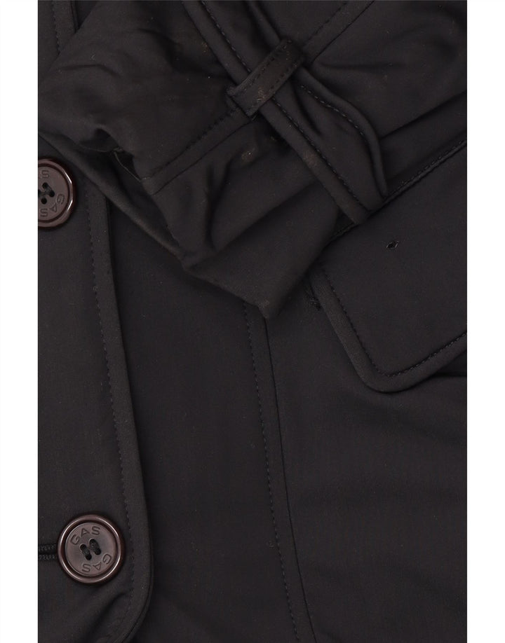 Damski trencz z podwójnymi piersiami GAS UK 10, mały, czarny poliamid