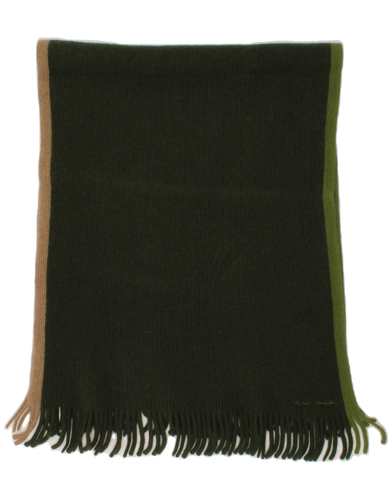 PAUL SMITH Mens Rectangle Scarf One Size L38 Green Colourblock Virgin Wool Vintage Paul Smith and Second-Hand Paul Smith from Messina Hembry 