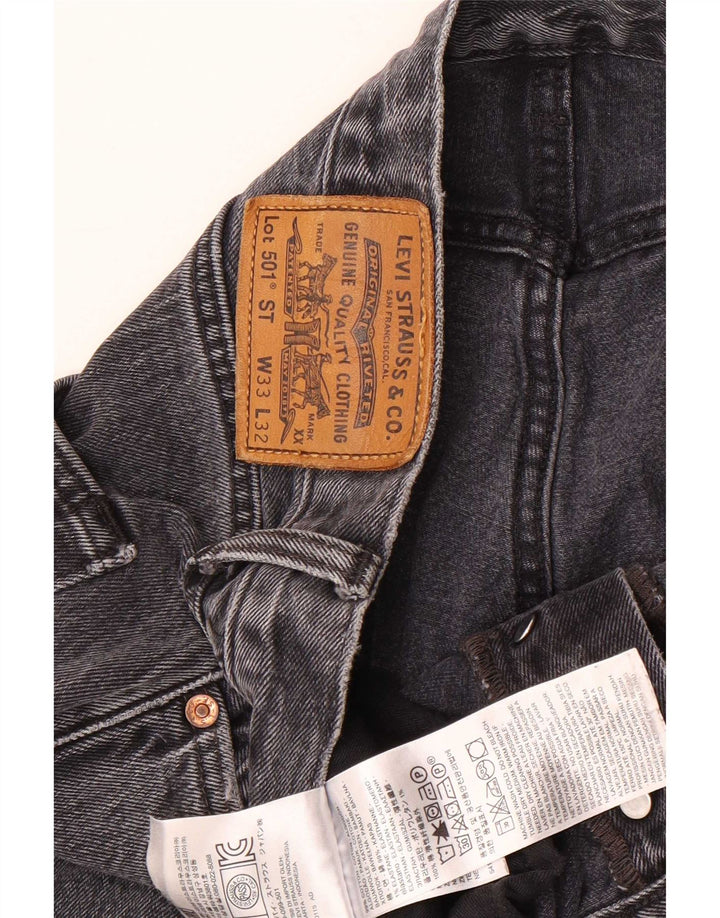 Męskie dżinsy Levi's 501 Straight W33 L28 Szara bawełna