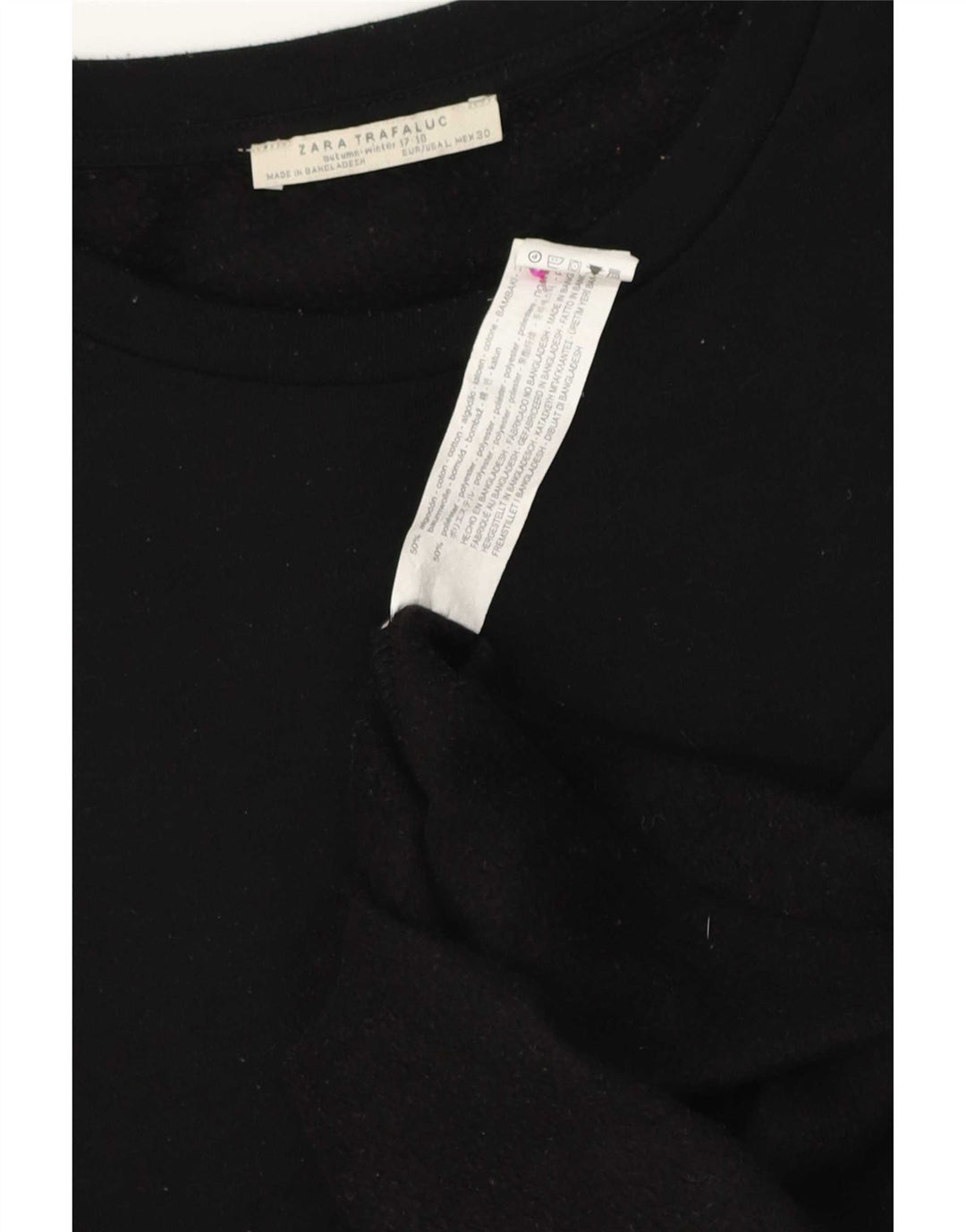 Bluzka damska Zara Trafaluc Oversize Top UK 16, duża czarna bawełna