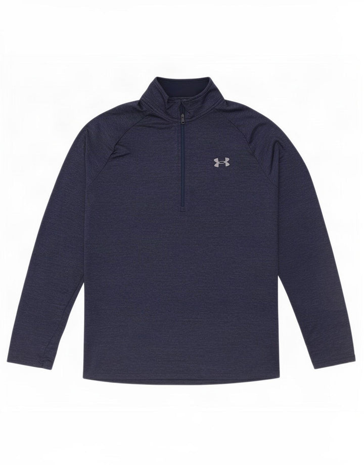 Męski dres z zamkiem błyskawicznym Under Armour, średni granatowy