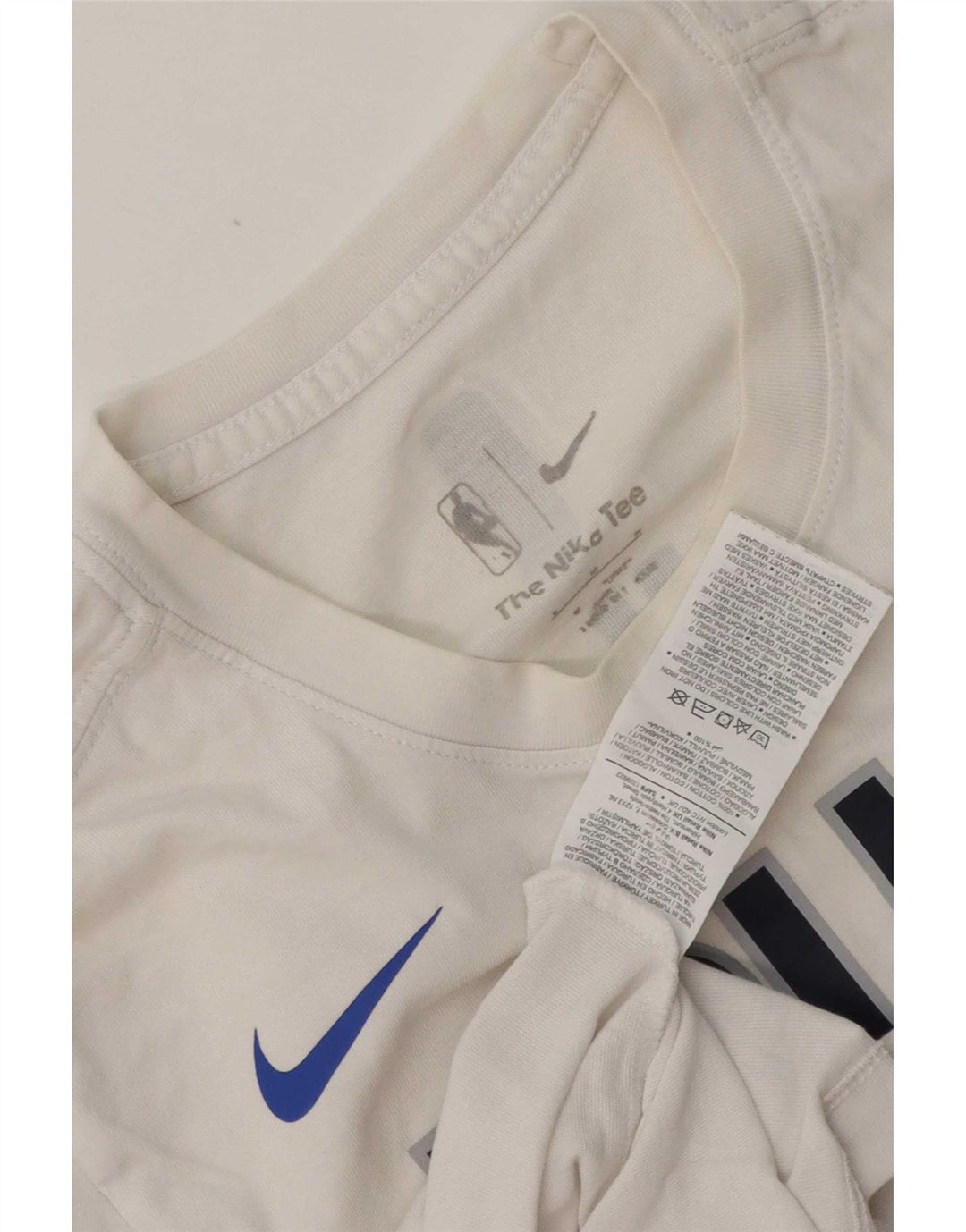 Męska koszulka z grafiką Nike Dallas Mavericks, średnia biała bawełna
