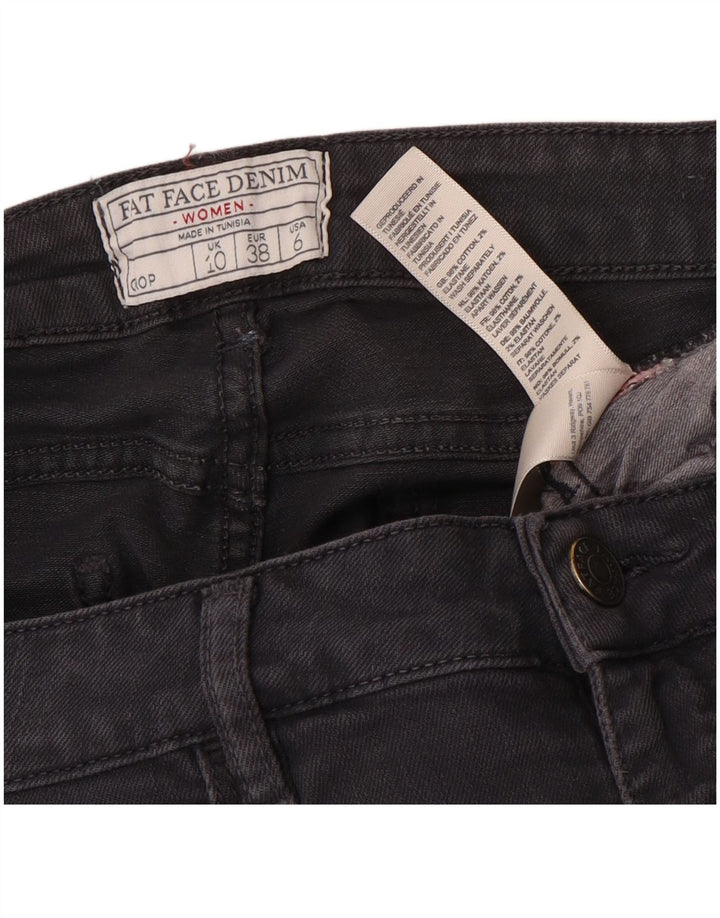 Damskie jeansy przycięte Fat Face UK 10 Small W28 L23 Szara bawełna