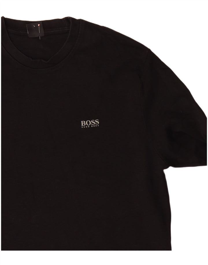 HUGO BOSS Damski top z długim rękawem UK 14, duży, czarny, bawełniany