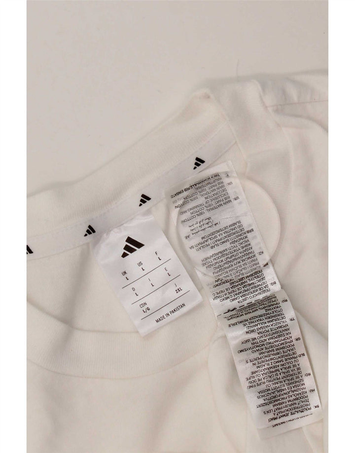Adidas Męska Koszulka Top Duża Biała Bawełna