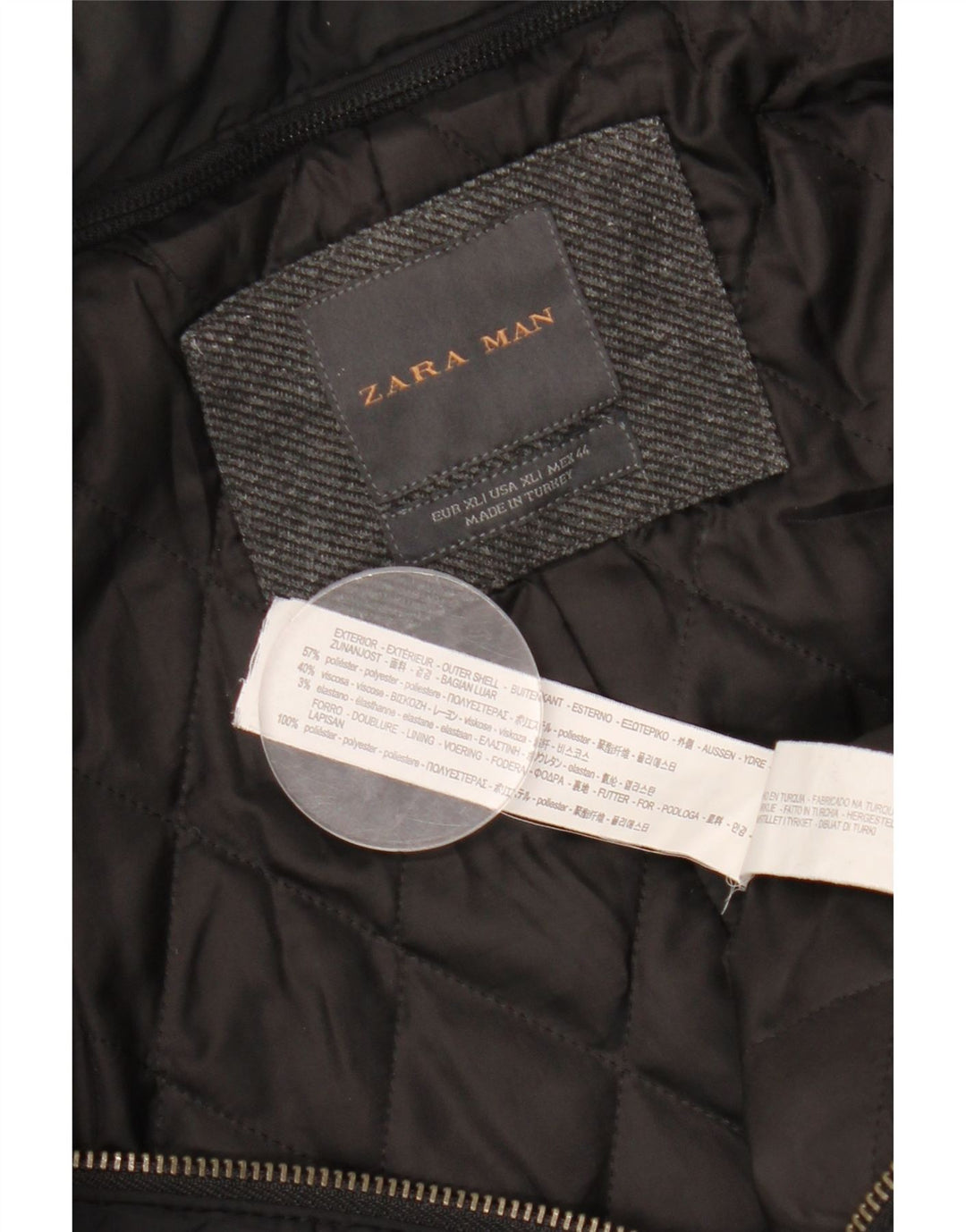 Płaszcz męski ZARA UK 42 XL Szary poliester