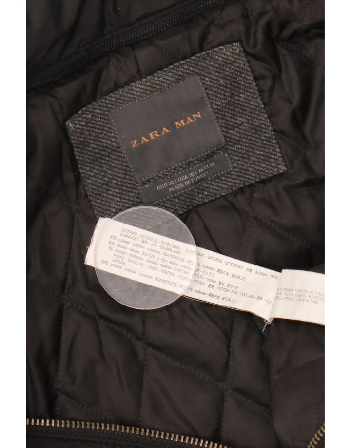 Płaszcz męski ZARA UK 42 XL Szary poliester