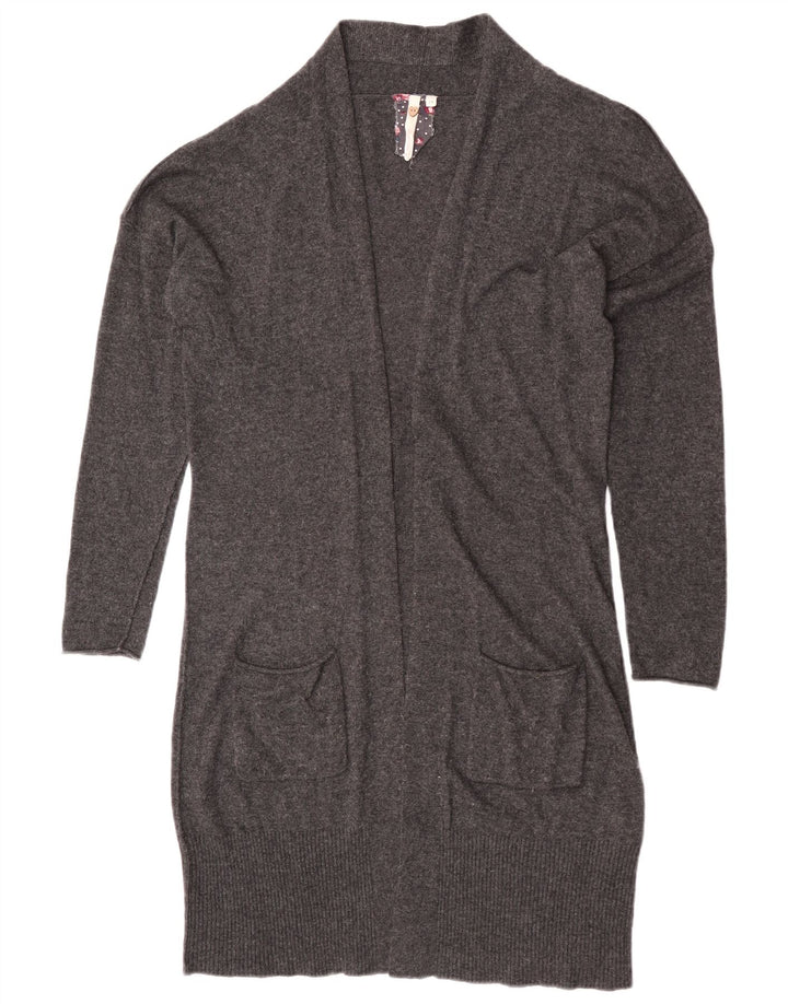 Damski sweter rozpinany White Stuff o przedłużonym fasonie, UK 14, średnioszara wiskoza