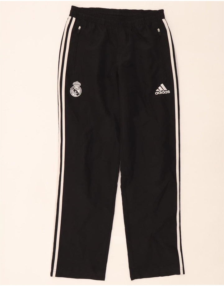 Męskie spodnie dresowe Adidas Real Madryt, małe, czarne, poliestrowe