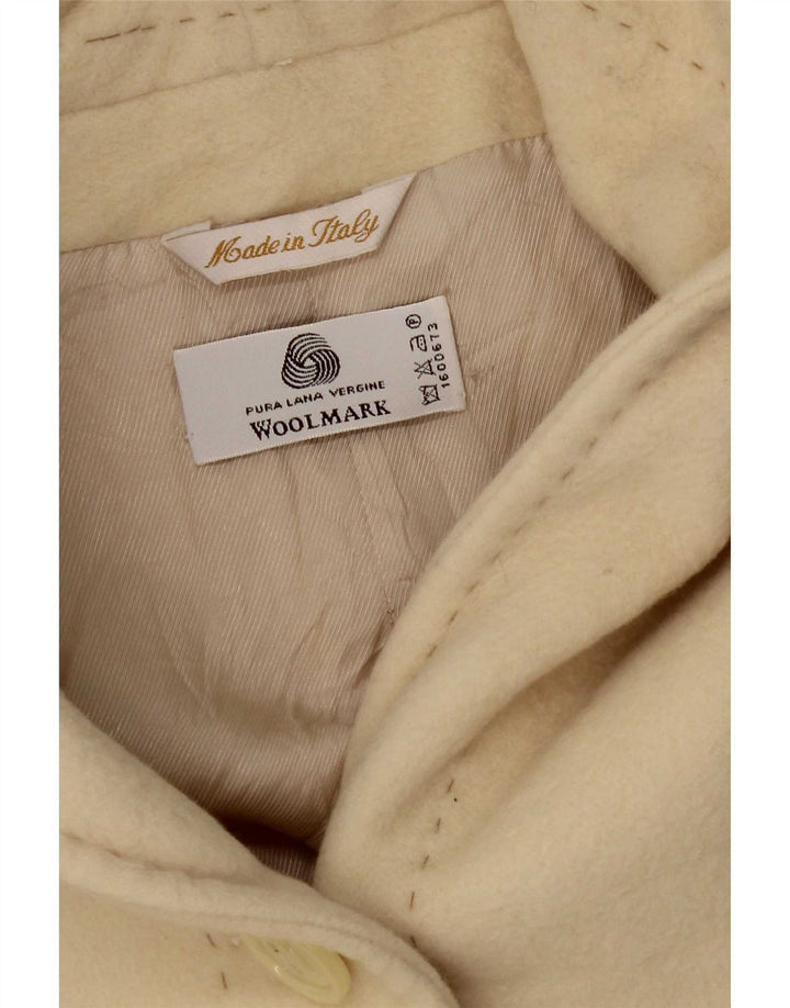 Płaszcz damski w stylu vintage IT 42 Średniej białej wełny dziewiczej