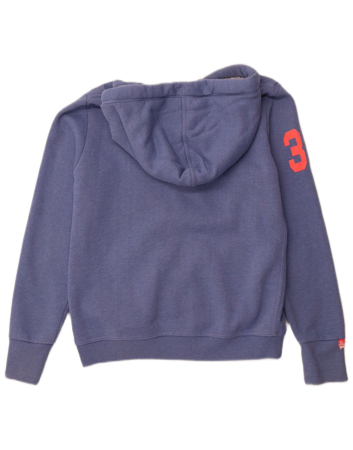 SUPERDRY Damski sweter z kapturem i zamkiem błyskawicznym, UK 18 XL, niebieski, bawełniany