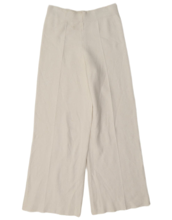 Damskie spodnie dresowe z szeroką nogawką Zara UK 8 Small White Wiskoza