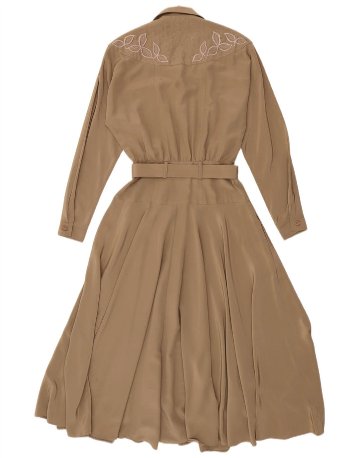 Damska sukienka maxi z długim rękawem WALLIS US 8 w kolorze średniego beżu