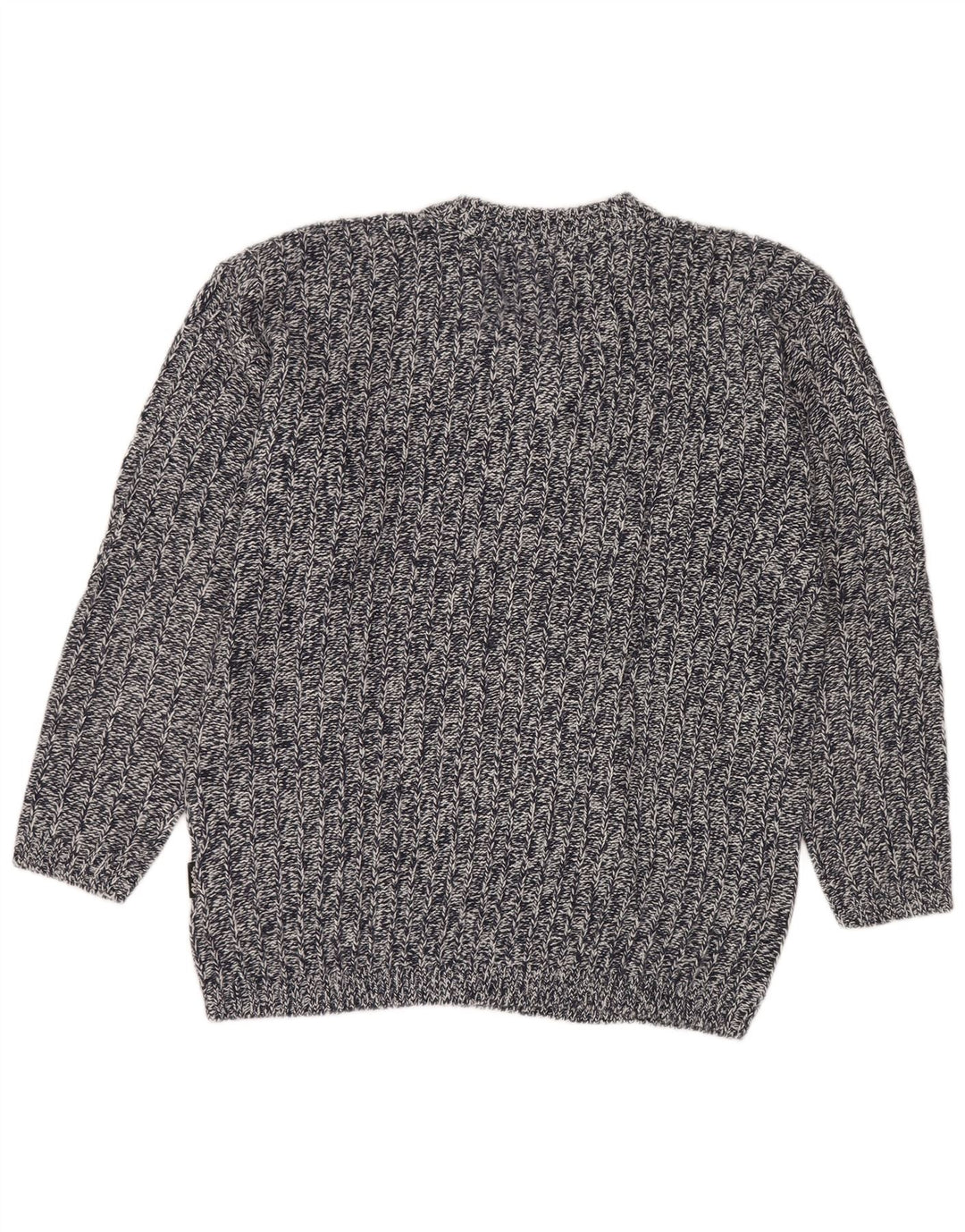 Męski sweter Lotto z dekoltem w szpic, duży, granatowy, nakrapiany akryl