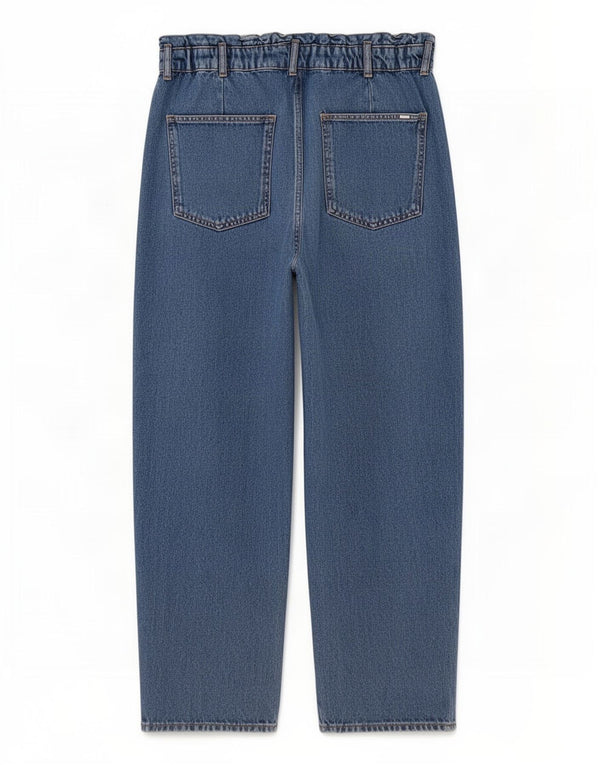 Damskie jeansy Zara Crop z wysokim stanem, zwężane, EU 44 XL W34 L24, niebieska bawełna