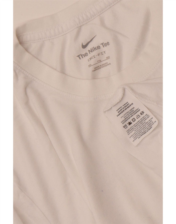 Męski T-shirt NIKE Dri Fit, 2XL, biała, bawełniana