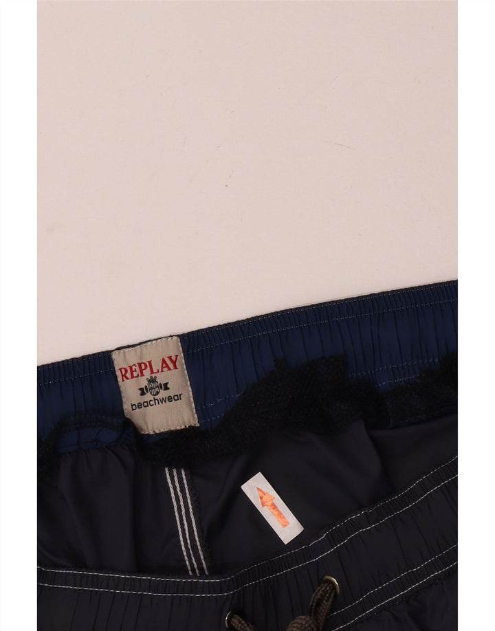 Chłopięce spodenki kąpielowe Replay 11-12 lat, duże, granatowe, poliamidowe