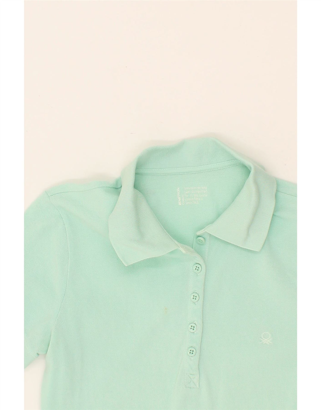 BENETTON Womens Polo Shirt UK 8 Small Turquoise Vintage Benetton and Second-Hand Benetton from Messina Hembry 