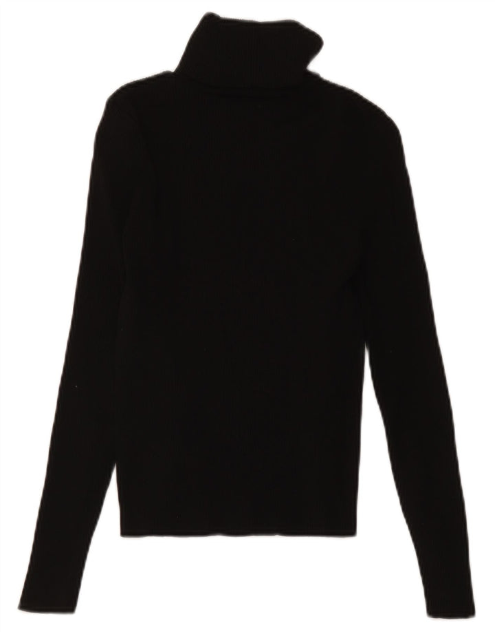 Damski sweter z golfem Zara UK 8, mały, czarny poliamid