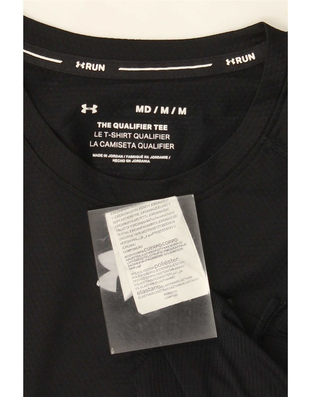 Under Armour Męski T-shirt Top, średni czarny poliester