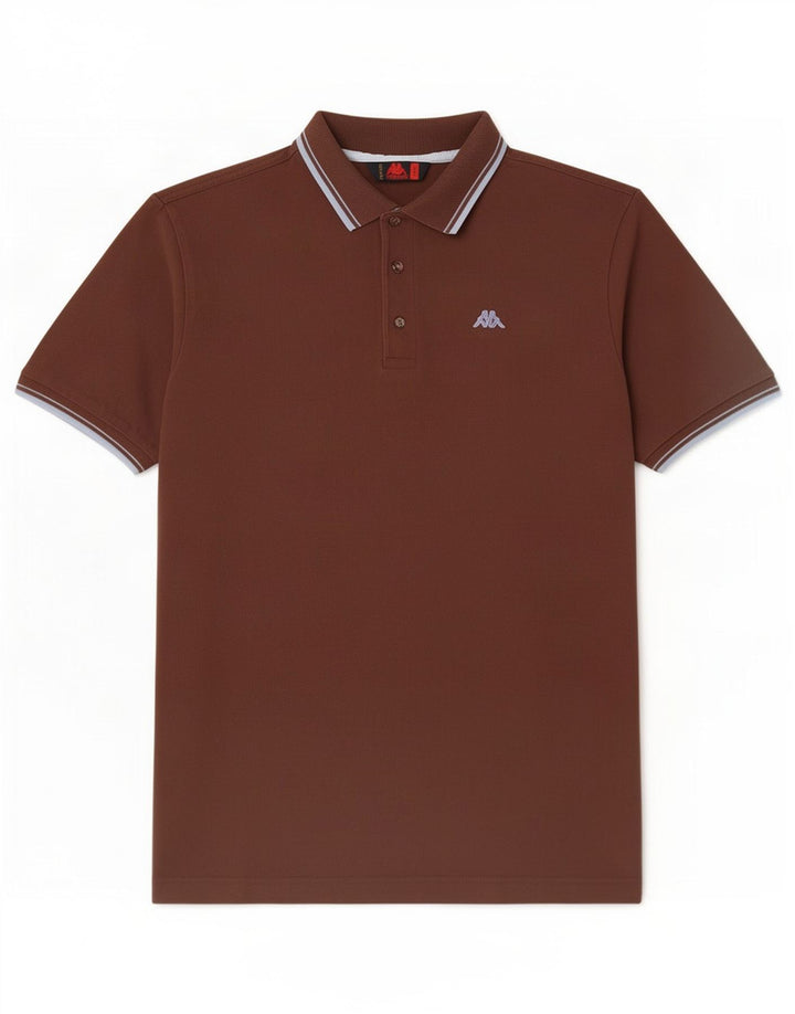 Męska koszulka polo Kappa, duża, brązowa, bawełniana