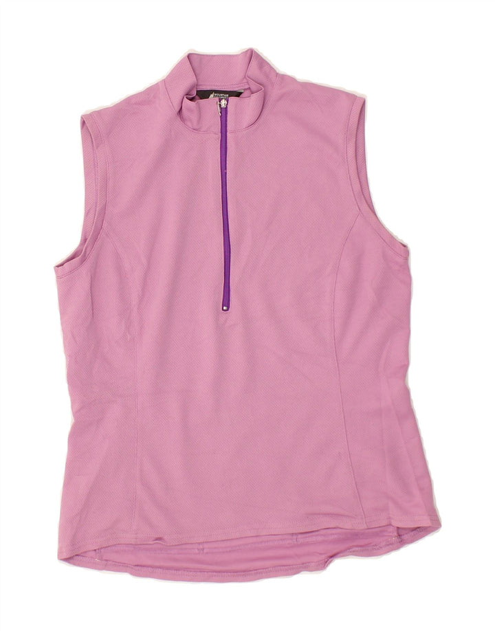 MOUNTAIN EQUIPMENT Womens Zip Neck Vest Top UK 12 Medium Purple Polyester Vintage Mountain Equipment and Second-Hand Mountain Equipment from Messina Hembry 