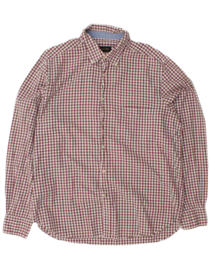 Męska koszula flanelowa Massimo Dutti 2XL w kolorze bordowym w kratkę