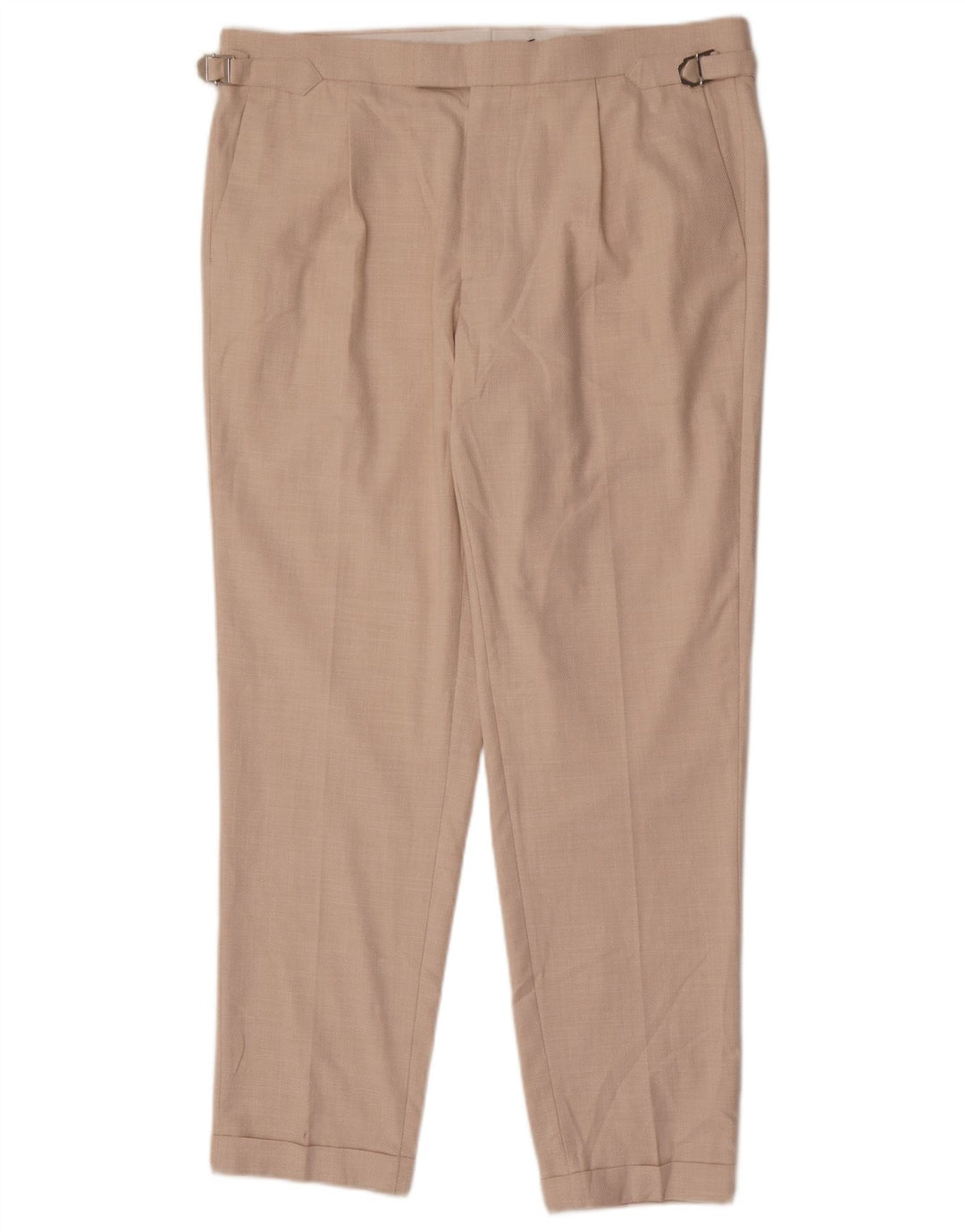 Męskie zwężane spodnie Chino Marks & Spencer W36 L30 Beżowy poliester