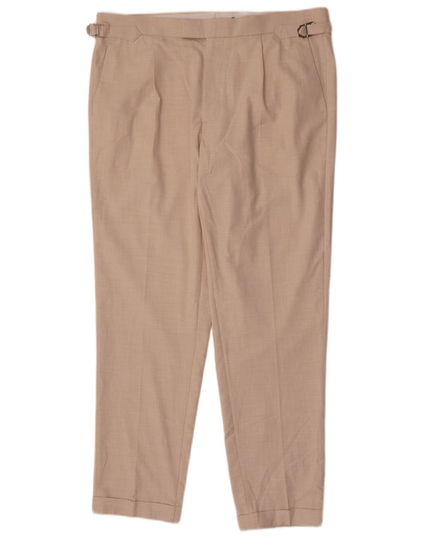 Męskie zwężane spodnie Chino Marks & Spencer W36 L30 Beżowy poliester