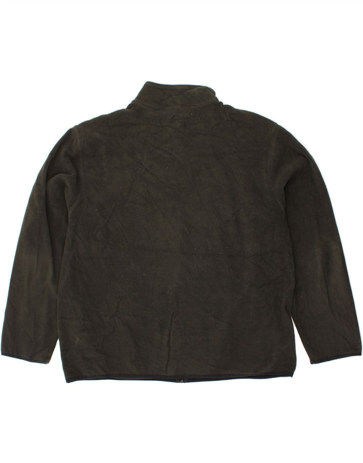 IZOD Mens Big & Tall Fleece Jacket UK 44 2XL Khaki Polyester Vintage Izod and Second-Hand Izod from Messina Hembry 