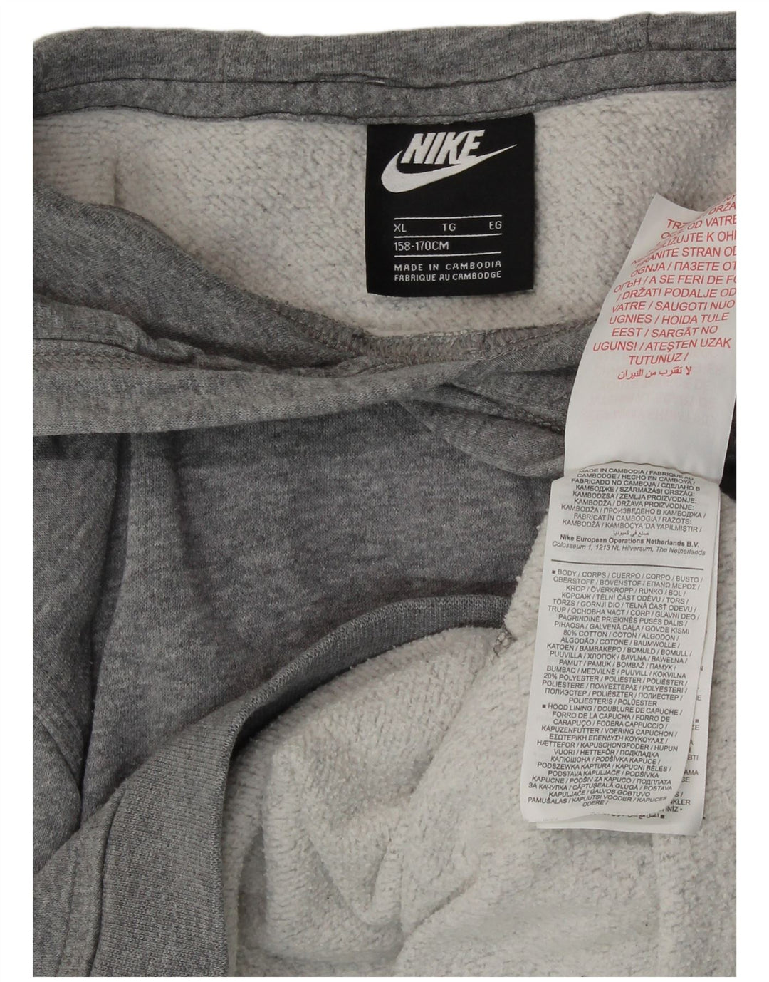 Chłopięcy sweter z kapturem Nike 13-14 lat XL, szary, bawełniany