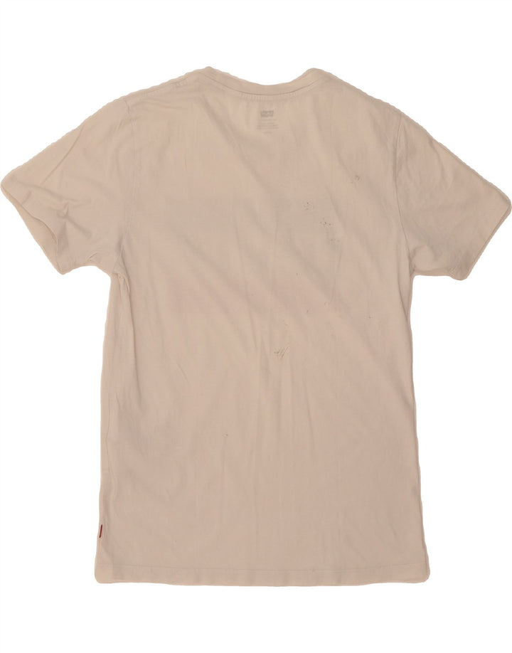 LEVI'S Mens Graphic T-Shirt Top Small White Cotton Vintage Levi's and Second-Hand Levi's from Messina Hembry 