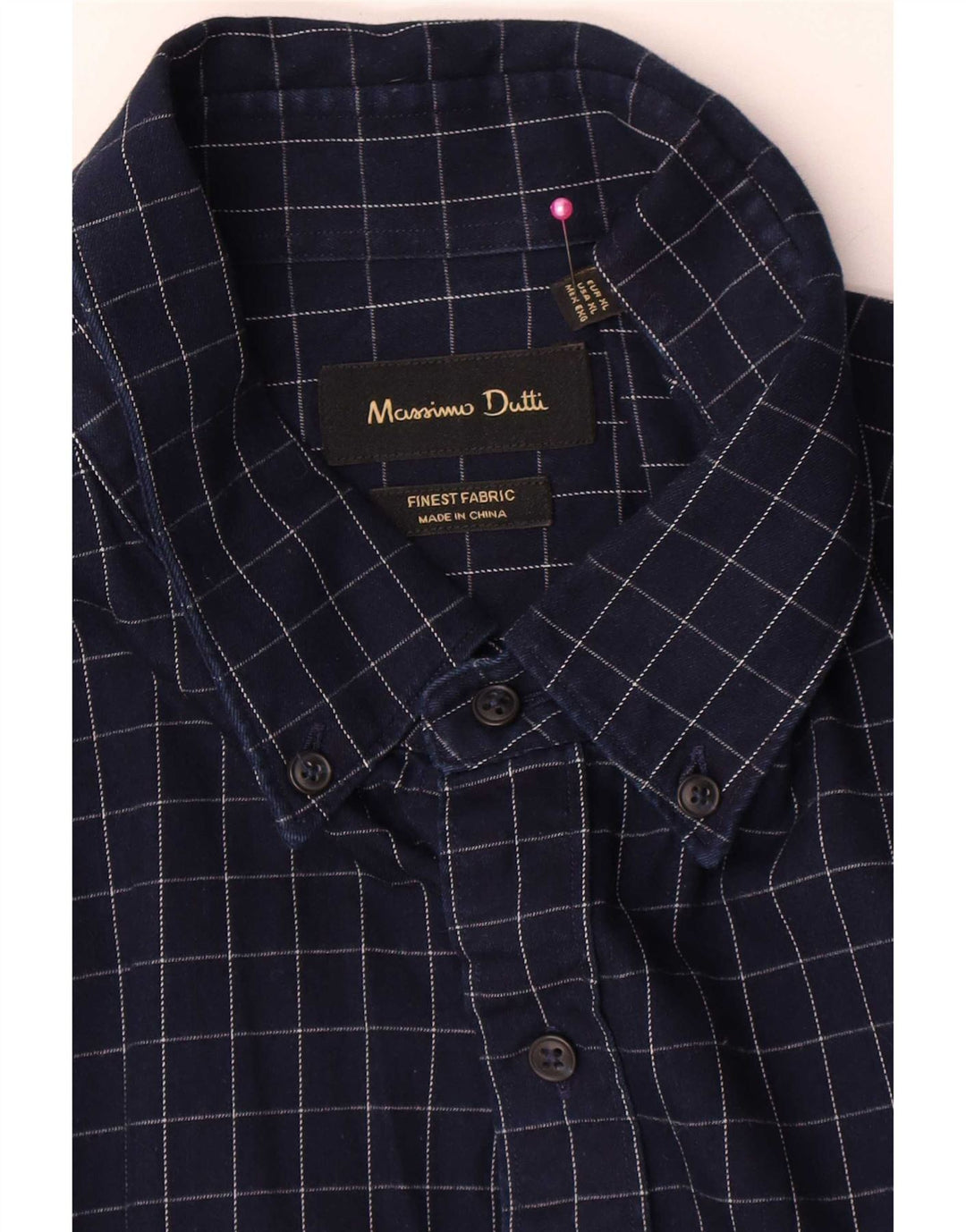 Koszula flanelowa męska Massimo Dutti XL, bawełniana, granatowa w kratkę