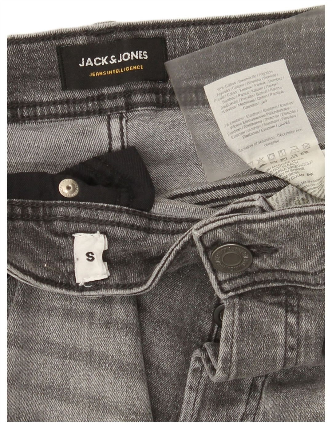 Męskie spodenki jeansowe Jack & Jones Regular, małe W29, szara bawełna
