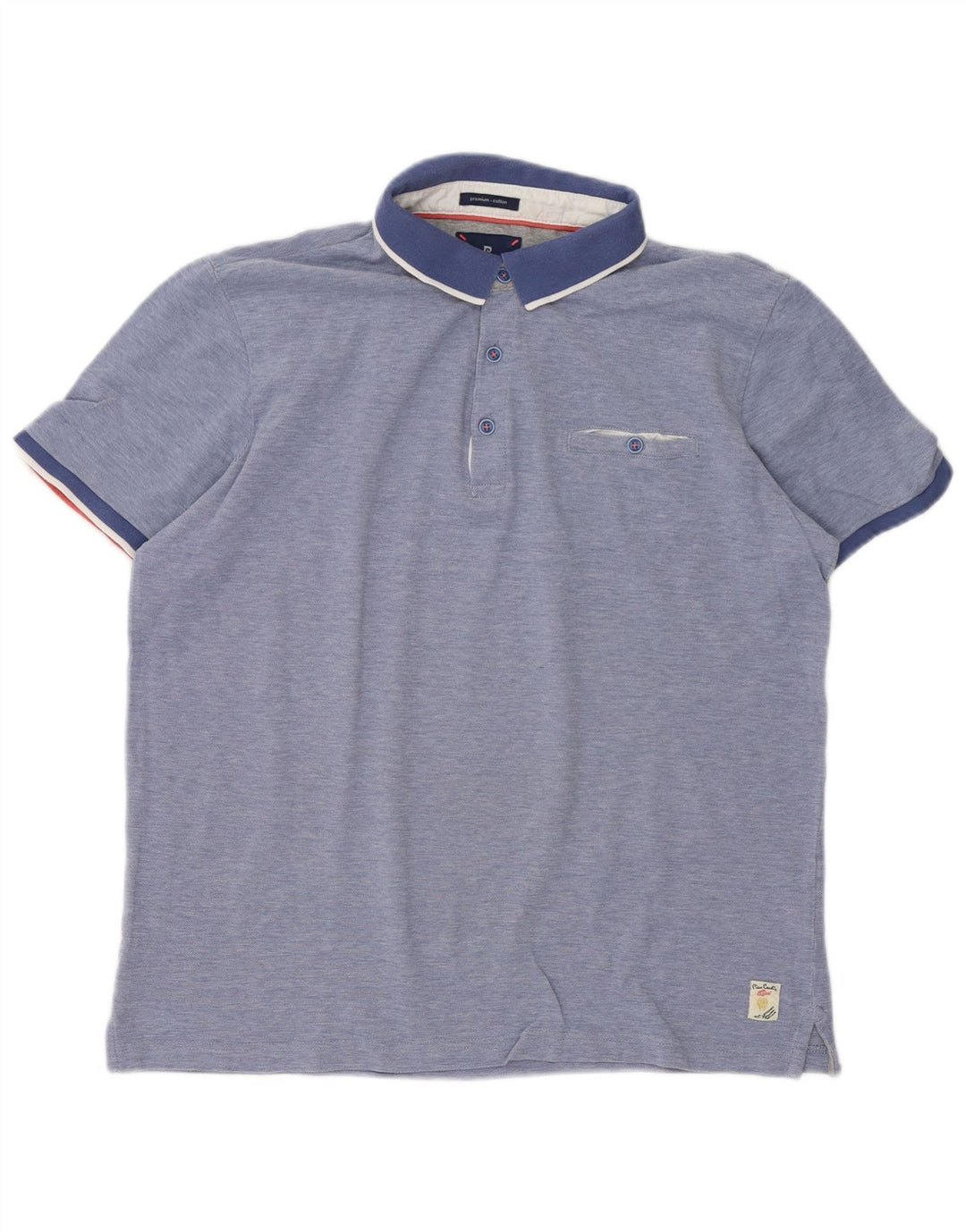 Męska koszulka polo Pierre Cardin, duża, niebieska, bawełniana