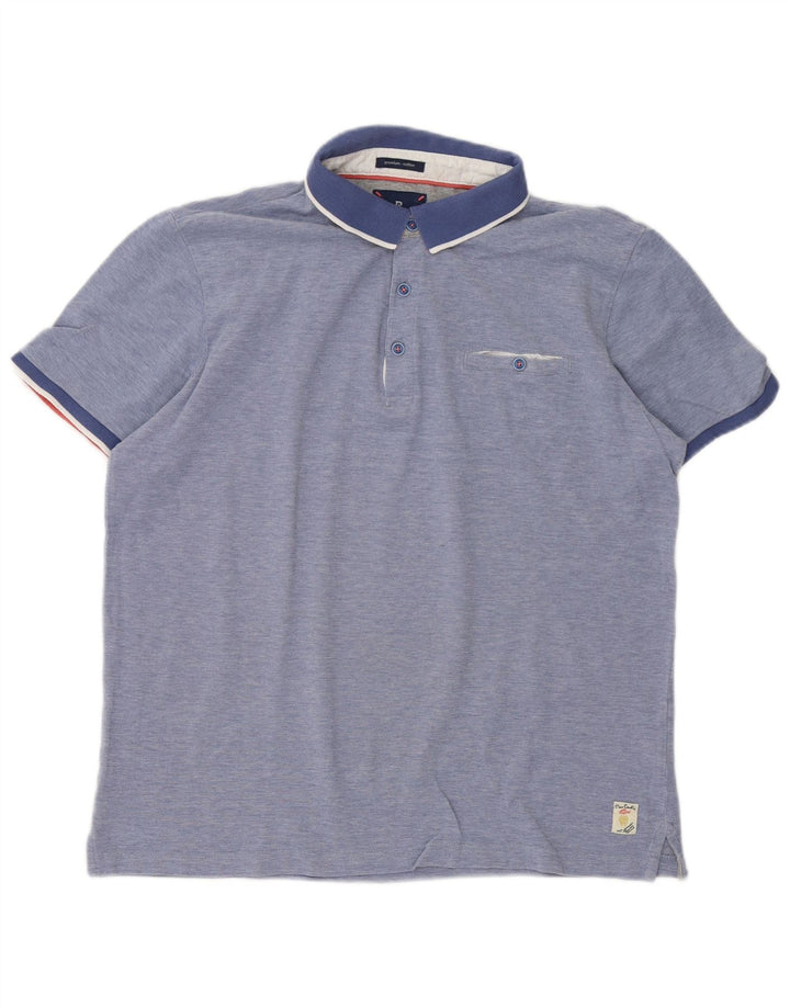 Męska koszulka polo Pierre Cardin, duża, niebieska, bawełniana
