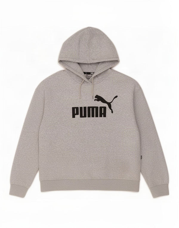 Damski sweter Puma Crop Oversize z kapturem UK 16, duży, szary, bawełniany