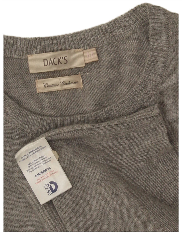 Męski sweter z okrągłym dekoltem Dack's, średnioszary, akrylowy