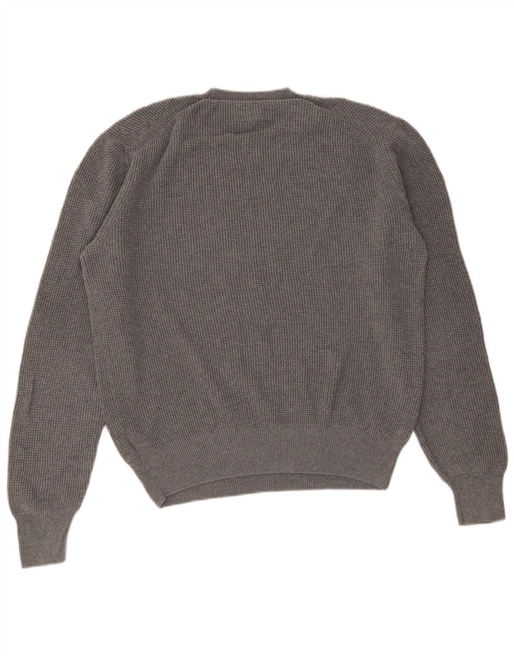 Męski sweter z okrągłym dekoltem All Saints, duży, szary, bawełniany