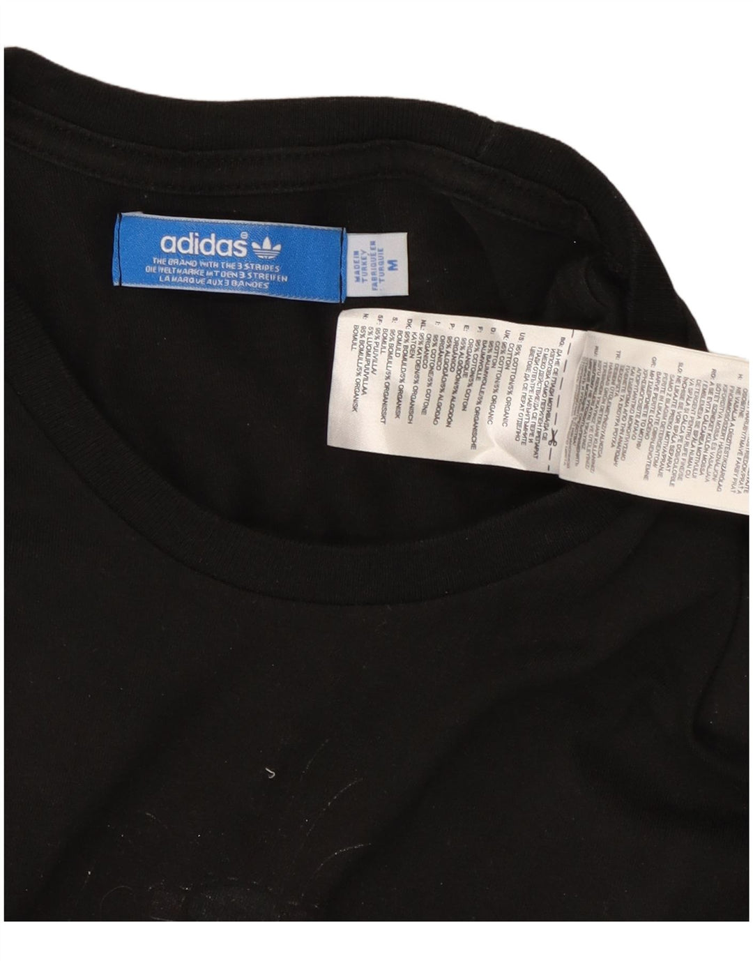 Męska koszulka z grafiką ADIDAS, średnia czarna, bawełniana