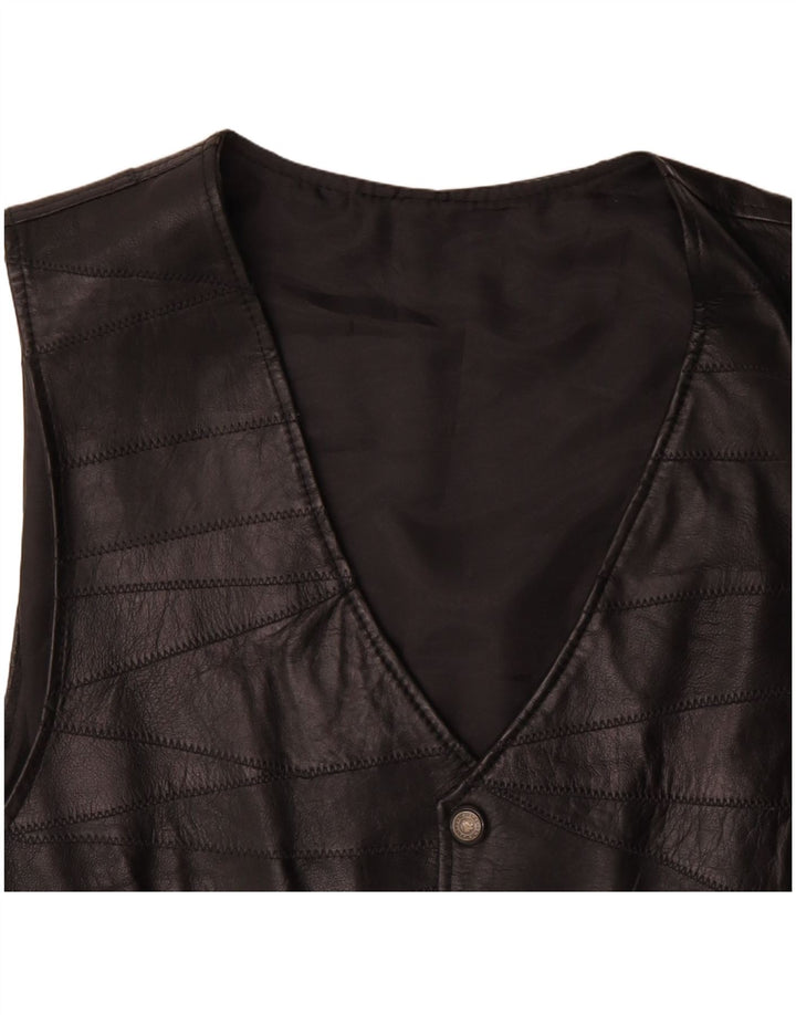 Męska kamizelka skórzana VINTAGE, średnia czarna