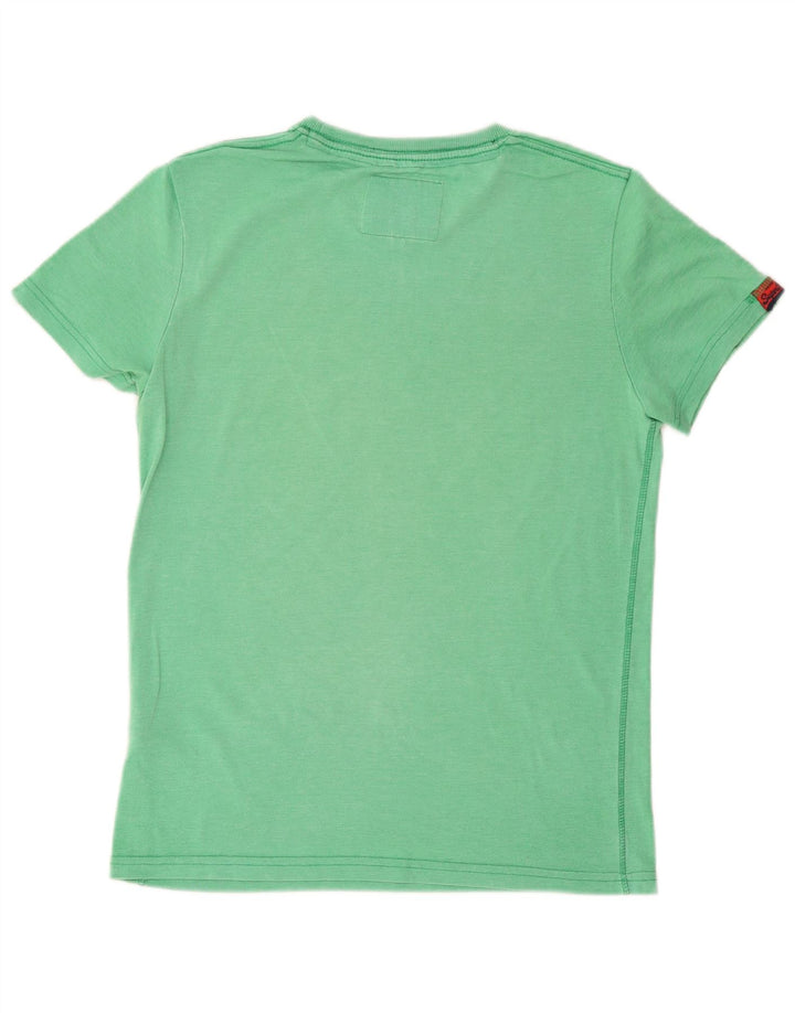 Męski T-shirt z grafiką Superdry, bawełniany, średnio zielony