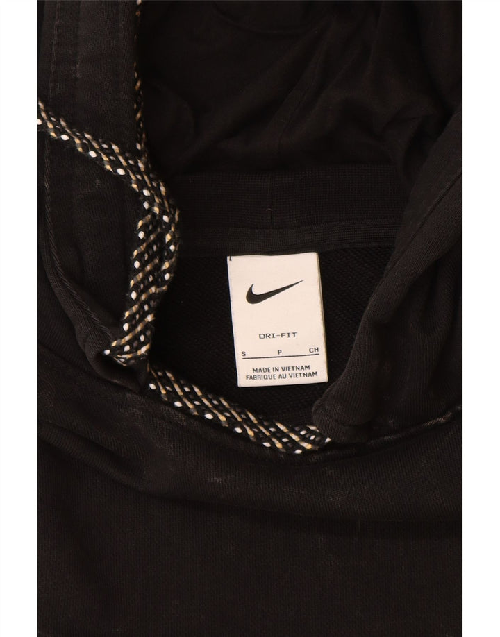Męski sweter z kapturem NIKE Dri Fit z grafiką, mały, czarny, bawełniany