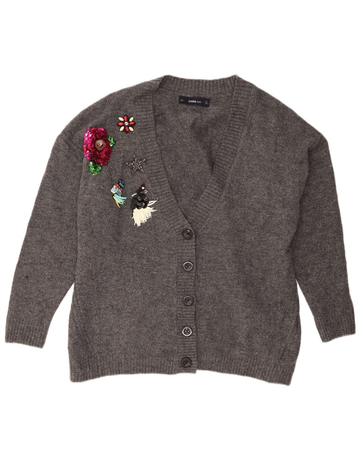 Damski sweter oversize Zara UK 16, duży, szary