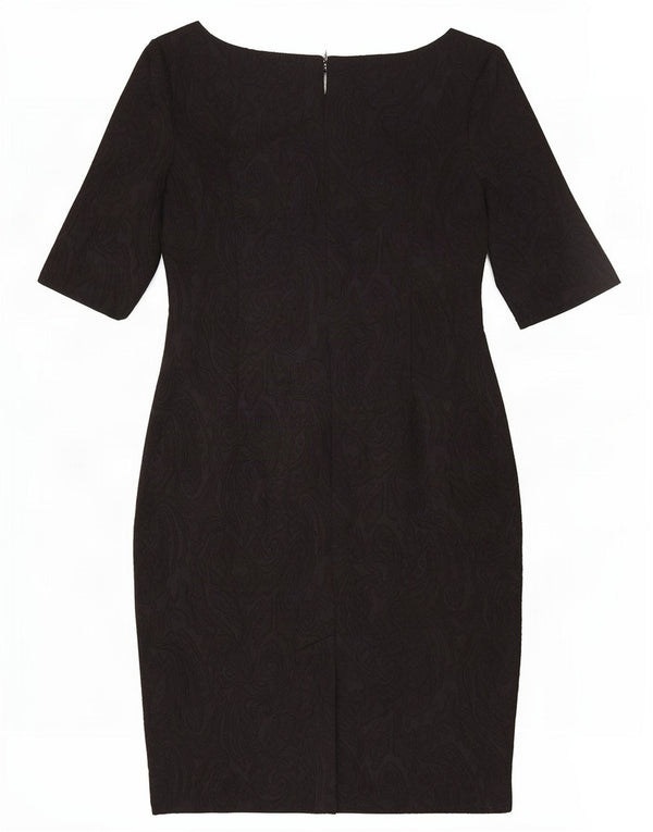 Marks & Spencer Womens Sheath Dress UK 14 Medium Black Paisley Polyester