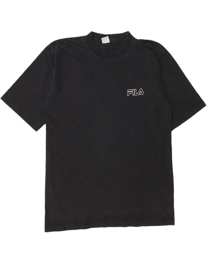 FILA Mens T-Shirt Top Large Black Vintage Fila and Second-Hand Fila from Messina Hembry 