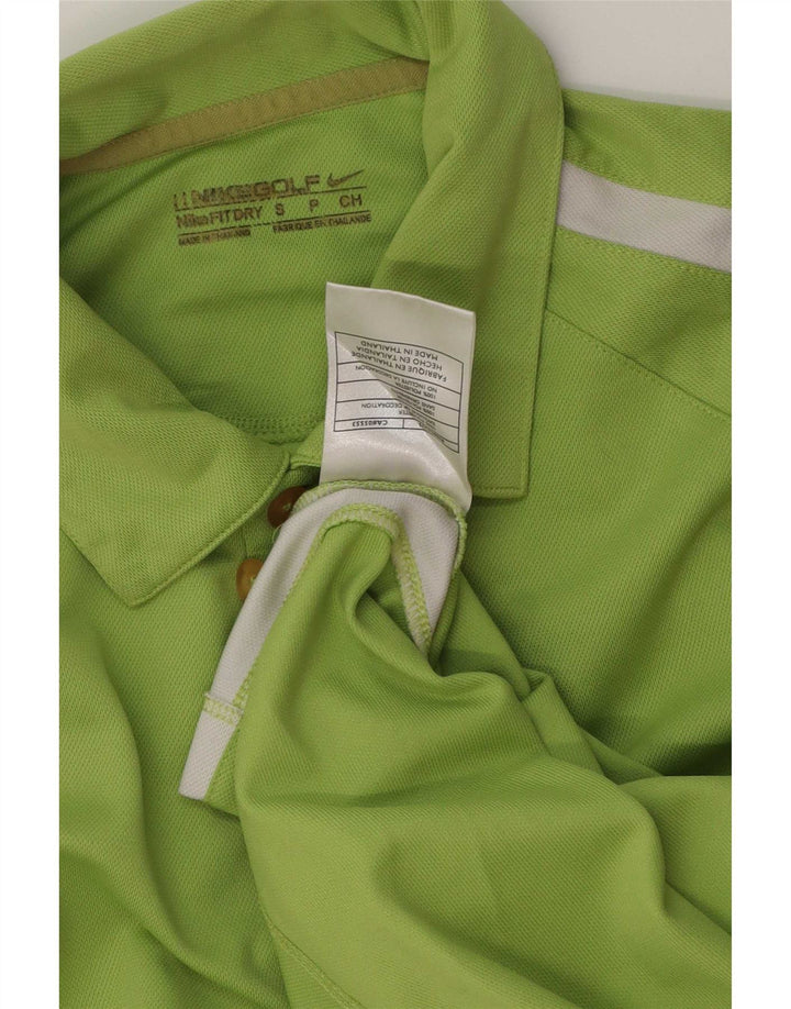 Męska koszulka polo Nike, mała, zielona, z blokami kolorów, poliester