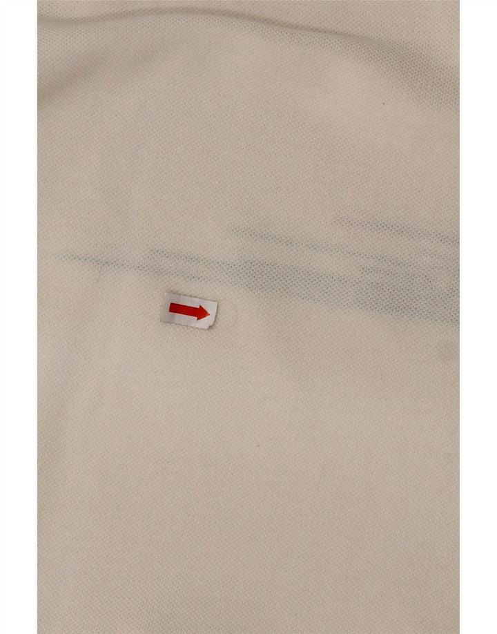 Męska koszulka polo LACOSTE, rozmiar 3, mała, biała, bawełniana